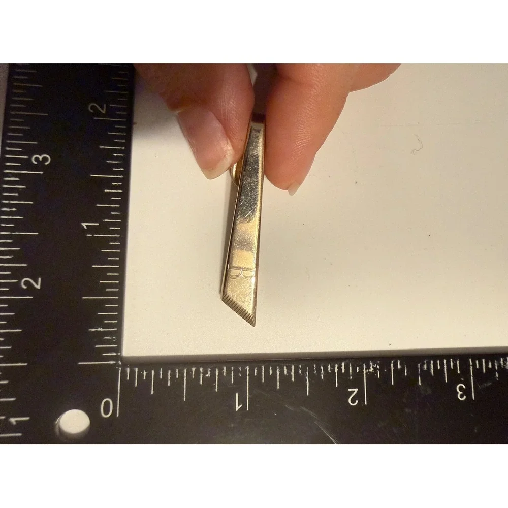 Vintage Gold Tone Monogram B Tie Clip Minimalist Mens Formal Accessory‎ 1.5 Inch